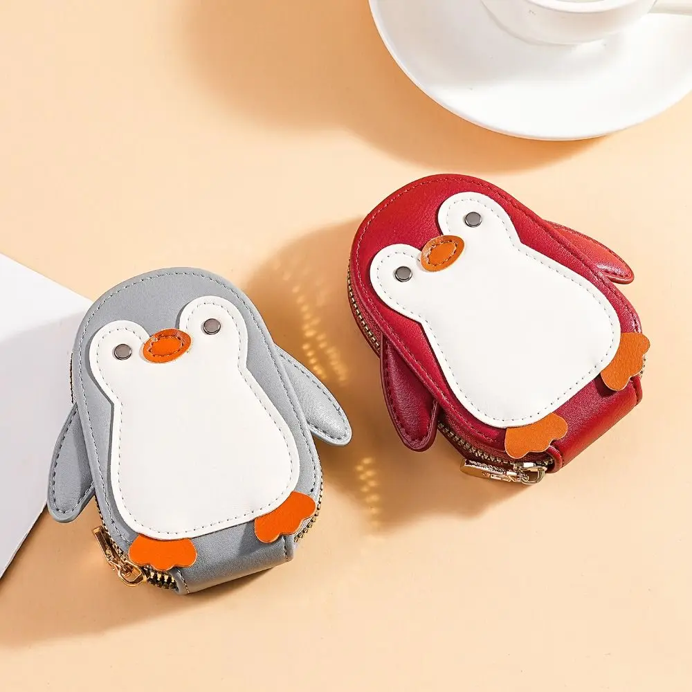 Coin Pouch Portable Penguins Credit Card Bag Multi-Slots Cute Leather Wallet PU Leather Multiple Card Short Purse School