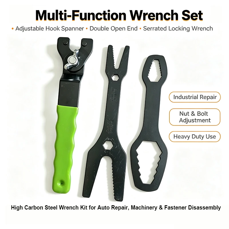 Multi-function Universal Wrench Set Self-tightening Spanner High Grip Teeth Steel Hand Tool 6-25 8-24mm for Car Bicycle Repair