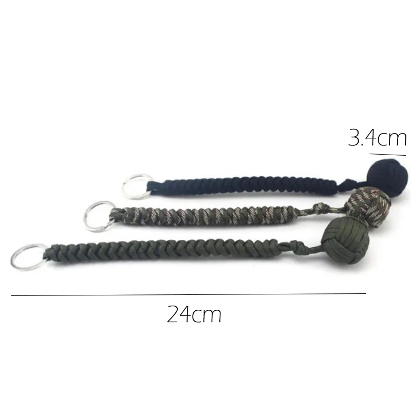 EDC Monkey Fist Steel Ball For Girl Personal Outdoor Safety Protect Security Self Defense Stick Survival Keychain Ball Tools