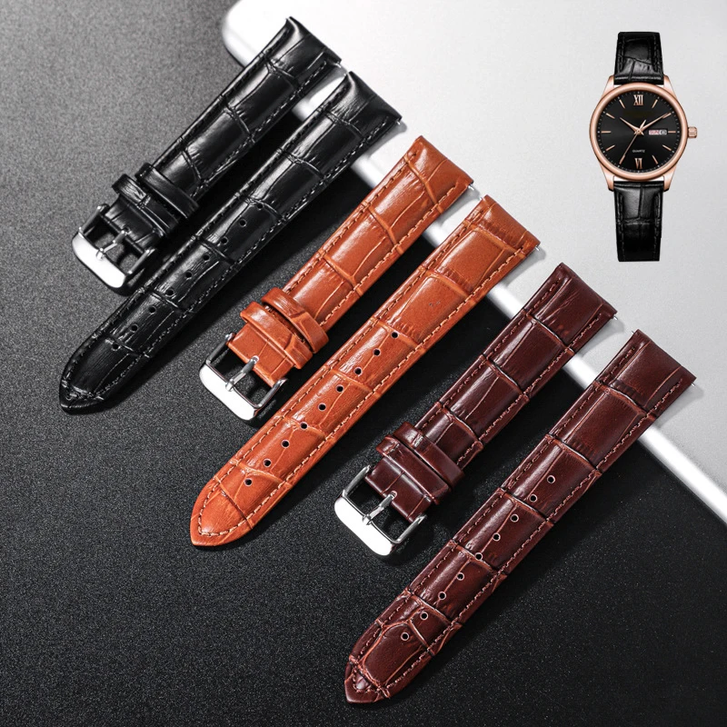 18/20/22/mm Crocodile Pattern Leather Watchbands Watch Accessories Luxury High Quality Leather Watch Belt Fashion Men Watch Band