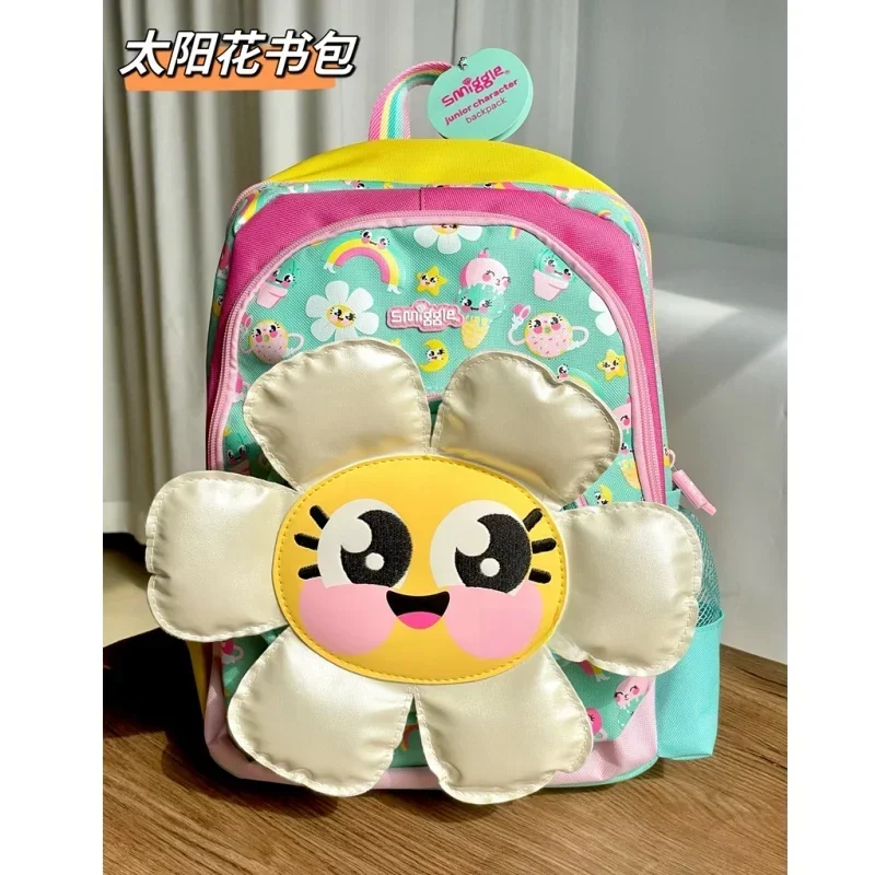 Australia Smiggle Original Student Schoolbag Girls Cute Flowers Shoulder Backpack Kawaii 3-7 Years Bags Name Card