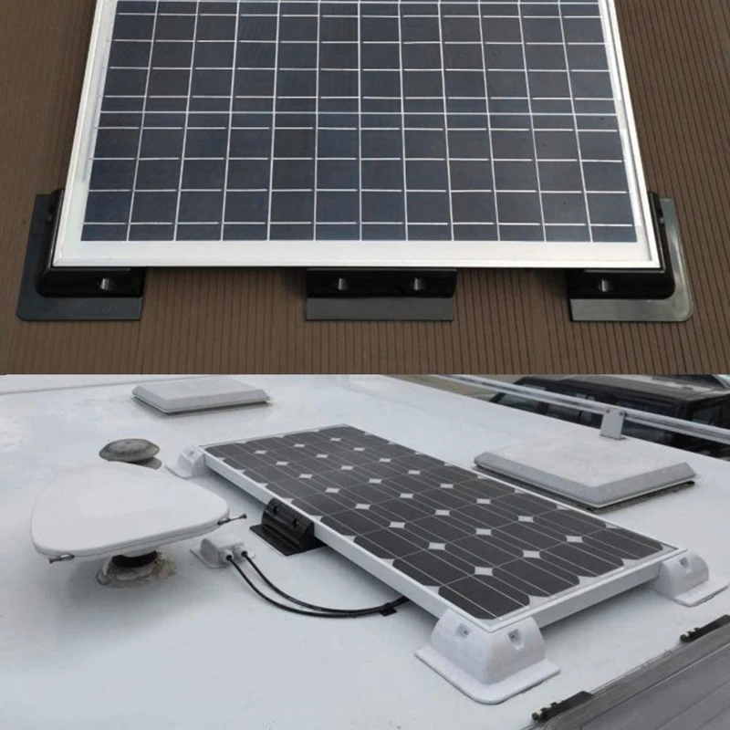 ABS Solar Panel Mounting Bracket White Rectangle Set-Free Corner Bracket Mount