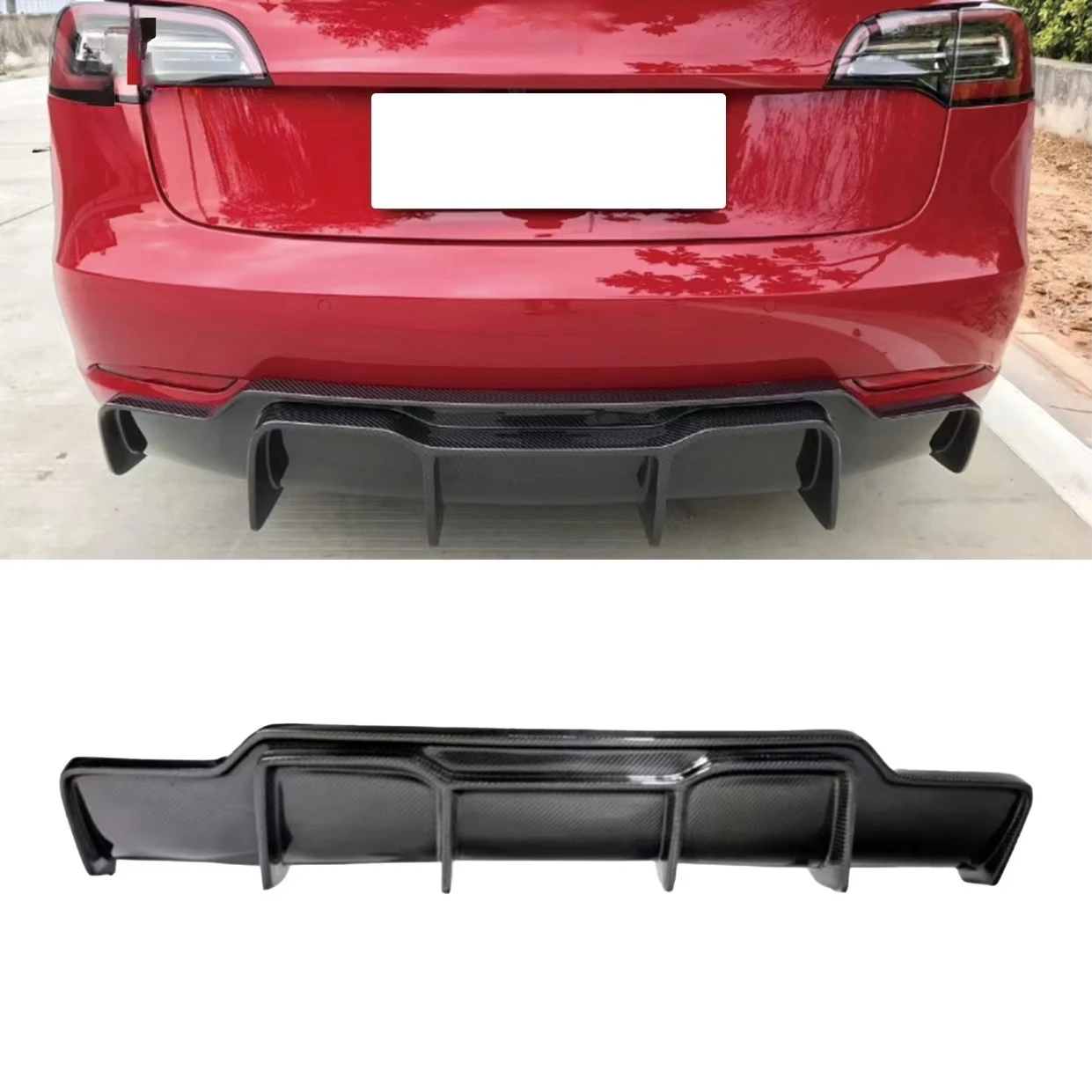 

Диффузор заднего бампера из карбона в стиле V для Tesla Model 3 (2016-2020), внешний аксессуар для автомобиля
