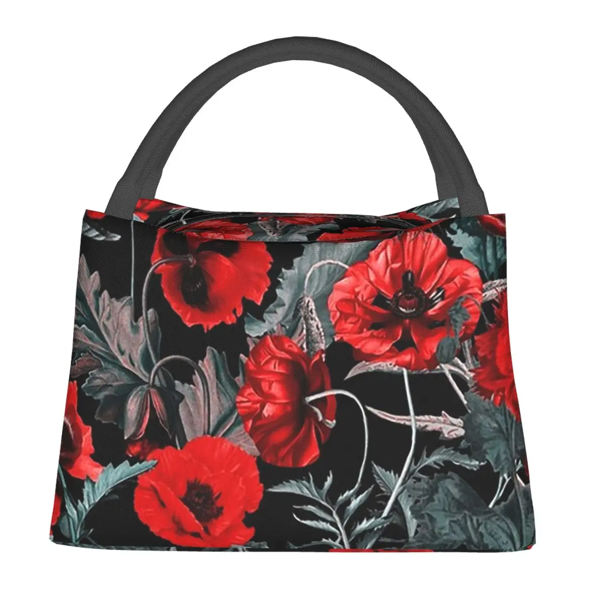 Poppy Gard Insulated Lunch Bag for Women Children Leakproof Food Boxes Thermal Lunch Box Tote