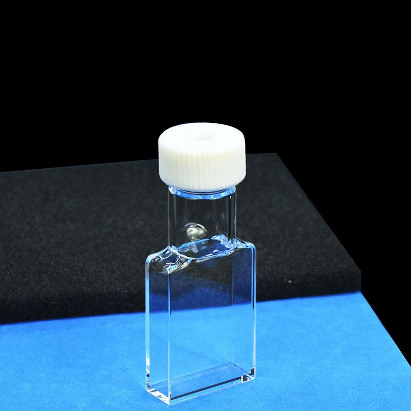 30mm quartz sample cell fluorescence detection large screw mouth five sided transparent insertable electrode