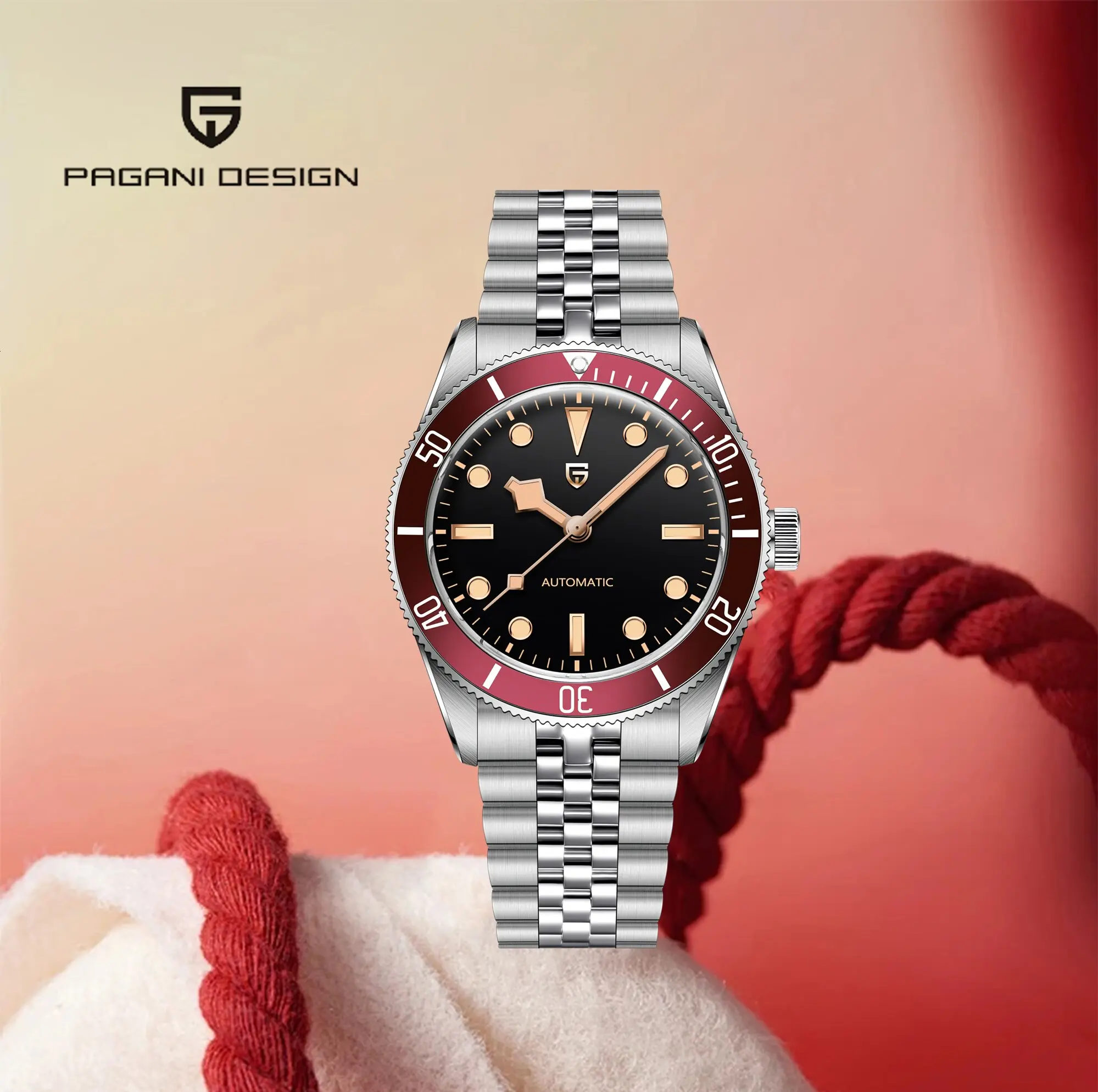 

PAGANI DESIGN 2025 Hot-Selling Men Automatic Mechanical Watch 42mm Low-Key Luxury 50m Waterproof Luminous Stainless Steel Watch
