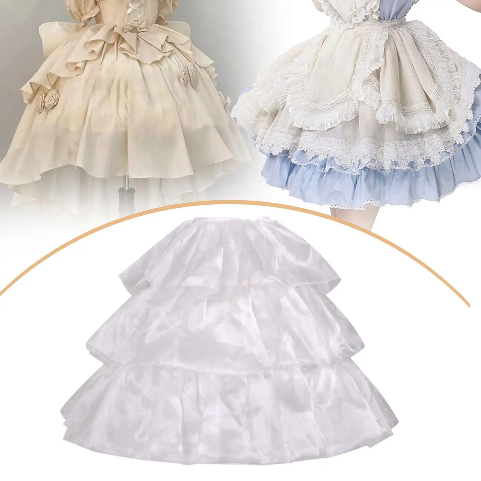 تنورة دائرية، طبقة داخلية قابلة للتعديل نصف زلة، صخب فيكتوري للنساء والفتيات كرينولين، تنورة داخلية لفستان لوليتا #2