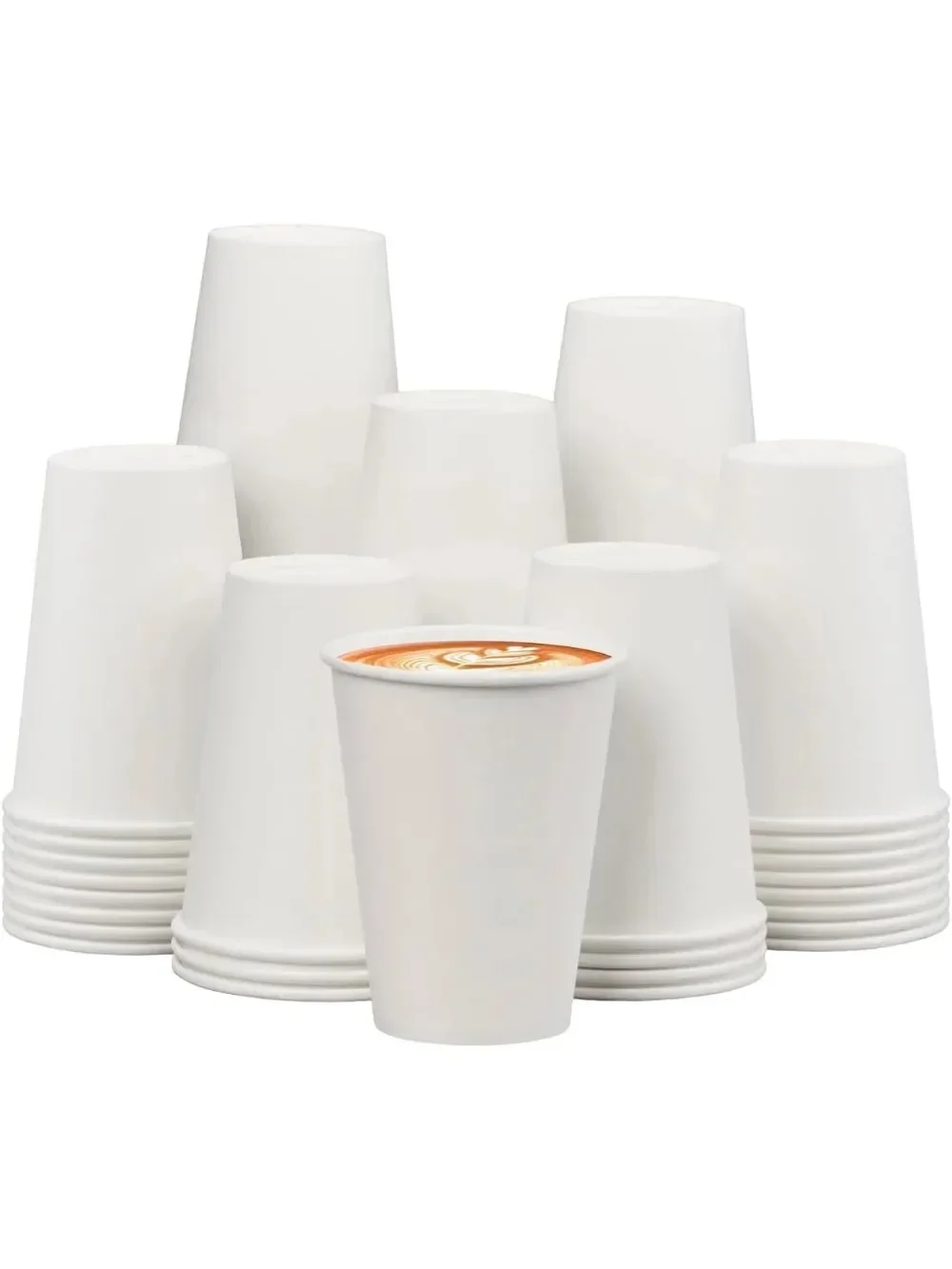 

300 упаковок белых одноразовых чашек для горячего кофе на 12 унций — идеально подходят для вечеринок и мероприятий