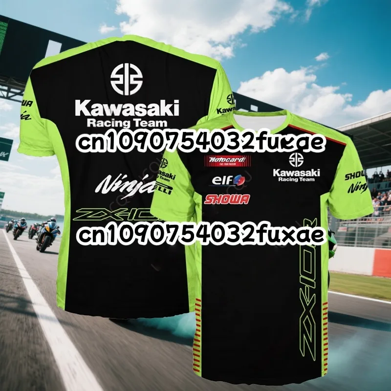 

Kawasaki Racing Team Riders T-shirt Newest Outdoor Jersey Summer Classic Tee Adults Loose Exercise Motorcycle Jersey