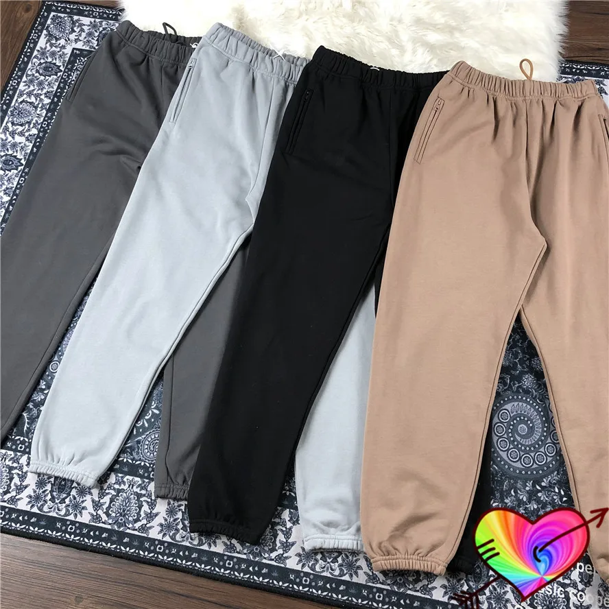 2022 Season 6 Pants Kanye West Blank Pants Men Women High Quality Zipper Pocket Hip Hop Ye Sweatpants Terry Cotton Trousers