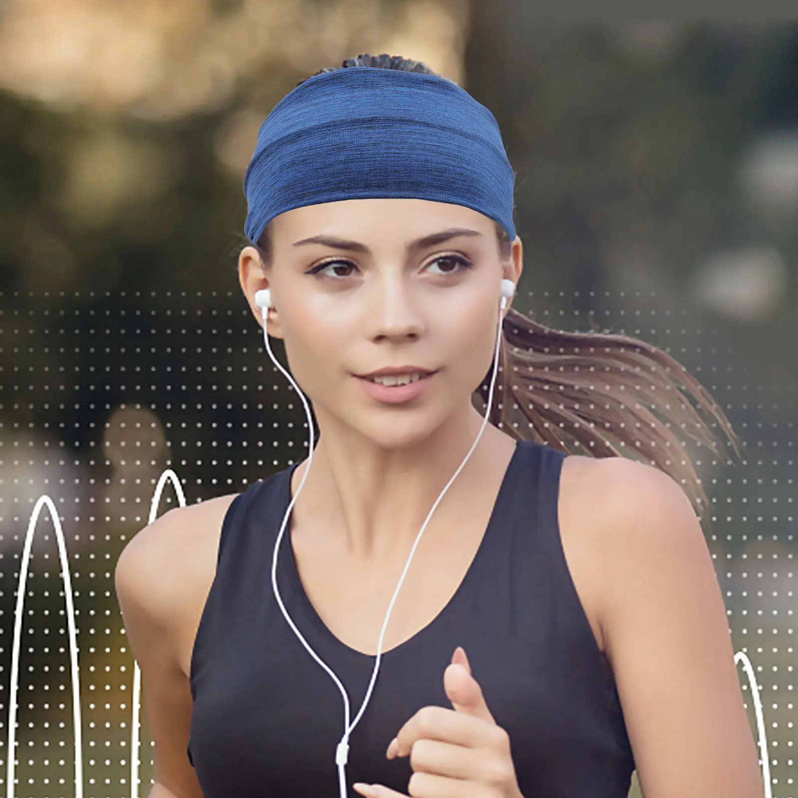 

4Pcs Womens Elastic Headbands Wide Breathable Sports Hair Band Mask Button Running Athletic Sweat Absorbing Ear Protection Red