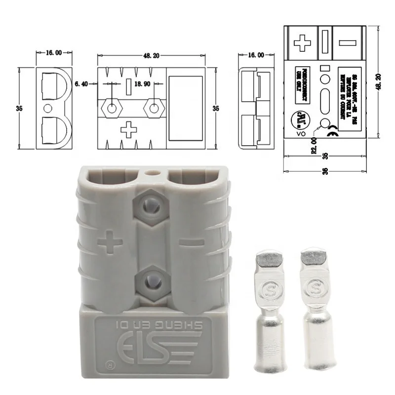 50A 600V Battery Connector Plug 12V Cigarette Lighter Panel For Electric Sightseeing Car