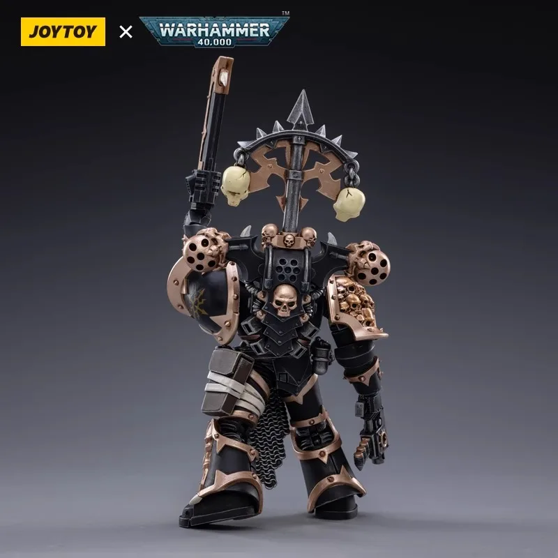 Joytoy Warhammer 1/18 액션 피규어 카오스 스페이스 마린 블랙 레기온 마린 D 모델 장난감 소년 선물 3.75 인치