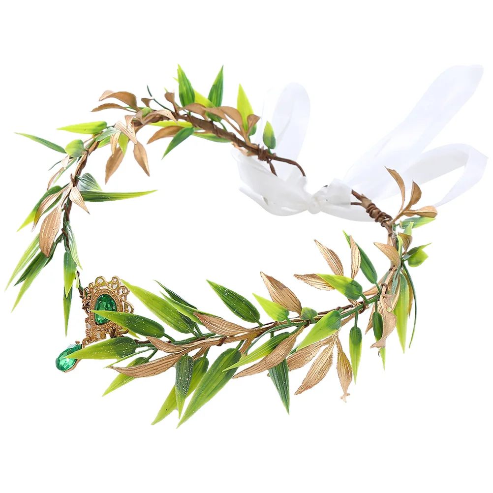 

Simulation Leaf Crown Vintage Bridal Headband Wedding Fairy Hair Hoop Party Decorative Accessories Simulation Leaf Crown