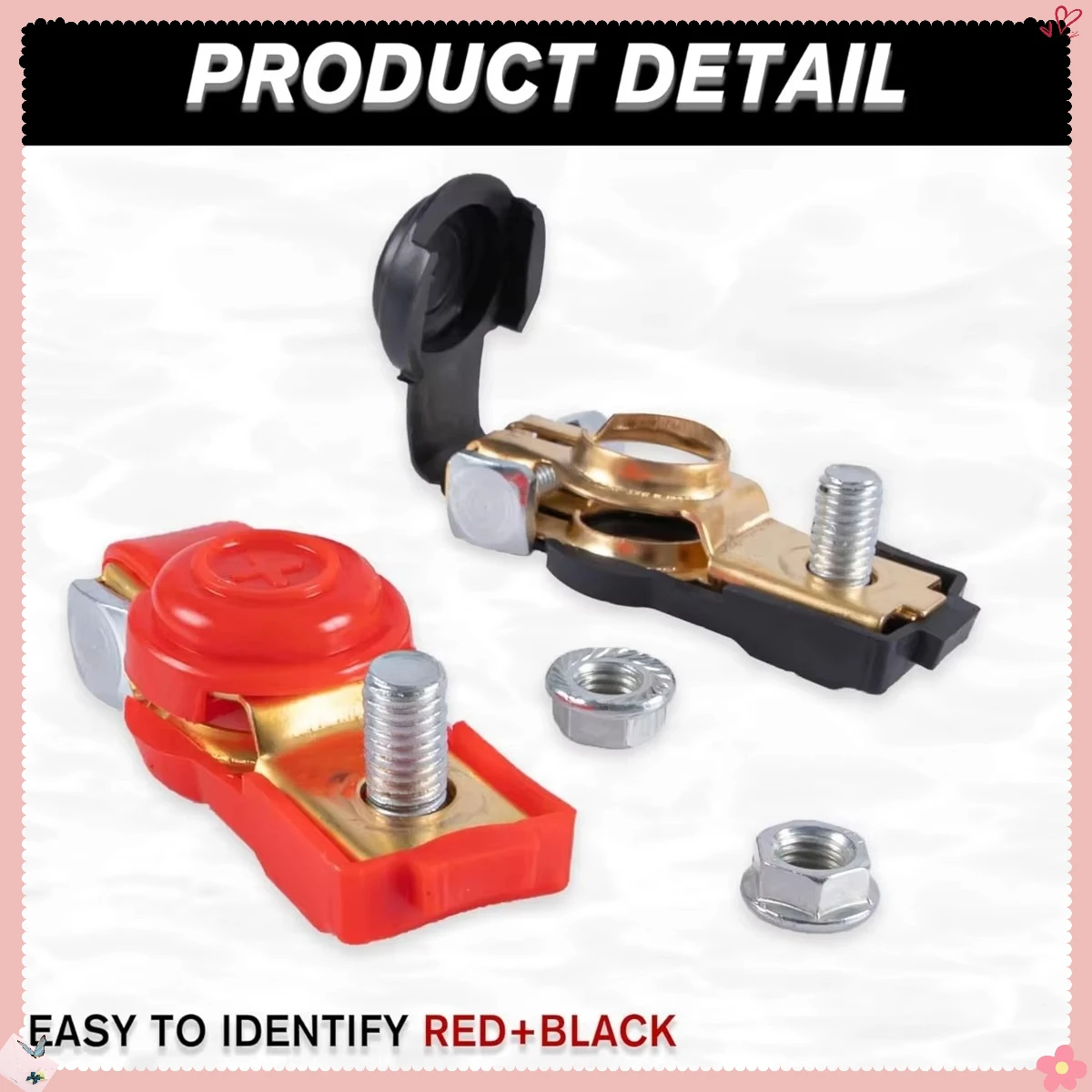 

Auto Battery Cable Ends Kit - Copper Positive Negative Terminals for Car Truck RV Marine & Vehicle Electrical Accessories