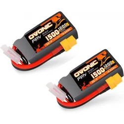 OVONIC Lipo Battery 11.1V 120C 1500mAh 3S RC Battery with XT60 Plug for FPV Racing Drone Quadcopter Helicopter Airplane RC Boat