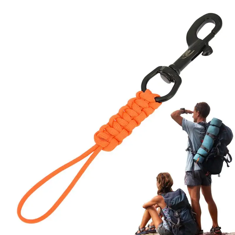 Anti-Lost Safety Rope Braided Portable Anti-Lost Strap Diving Ended Bolts Snap Buckle Practical Metal Clip Hook Diving Swivel