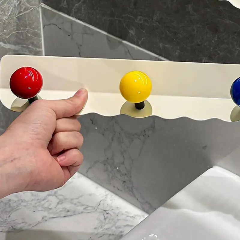Perchero con riel para montaje en pared, ganchos para el baño, estante de almacenamiento resistente, colgador de toallas decorativo para entrada, dormitorio y sala de estar