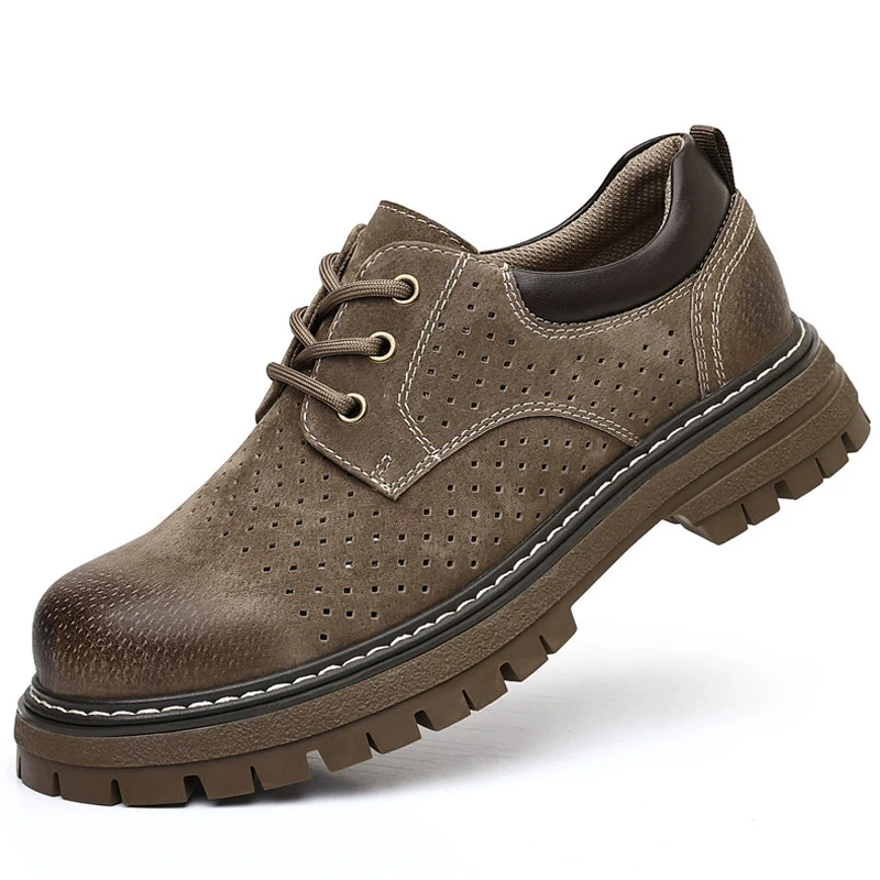 

Breathable Men's leather shoes Summer Men's casual shoes Retro Comfort Male Shoes Adult Wear-resistant Non-slip Outdoor shoes