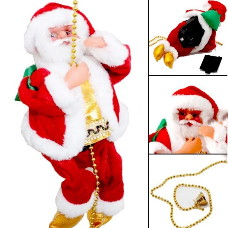 Santa Claus Who Can Climb the Rope, Electric Toys, Ladder Beads, Christmas Gifts, Decorative Music Doll Beads view 5