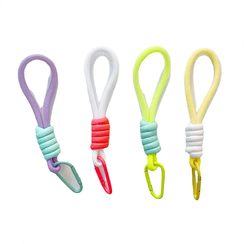 

100Pcs Lanyard Fluorescent Color Phone Strap Mesh Landyard for Bags Braided Strips Keycord Hanging Trousers Accessories Keychain