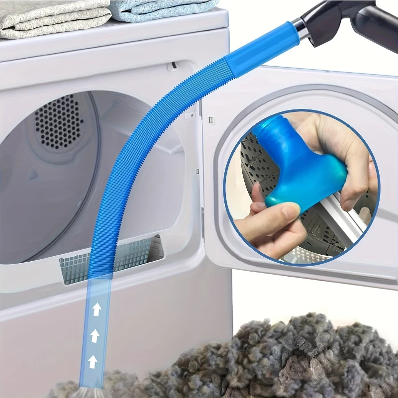 1pc Dryer Vent Cleaner Hose with Elastic Connector Flexible Laundry Vent Cleaning Hose Cleaning Tube Suitable for Narrow Spaces
