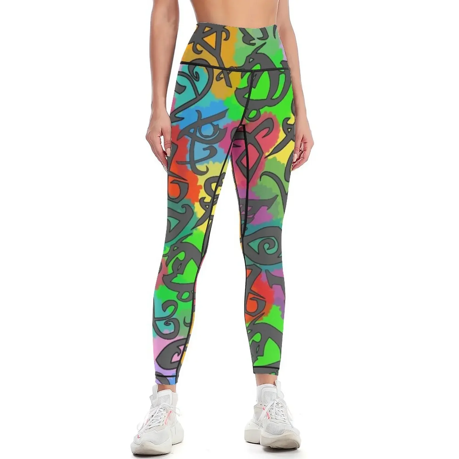 Colour splash runes Leggings Women's gym sports woman gym Womens Leggings