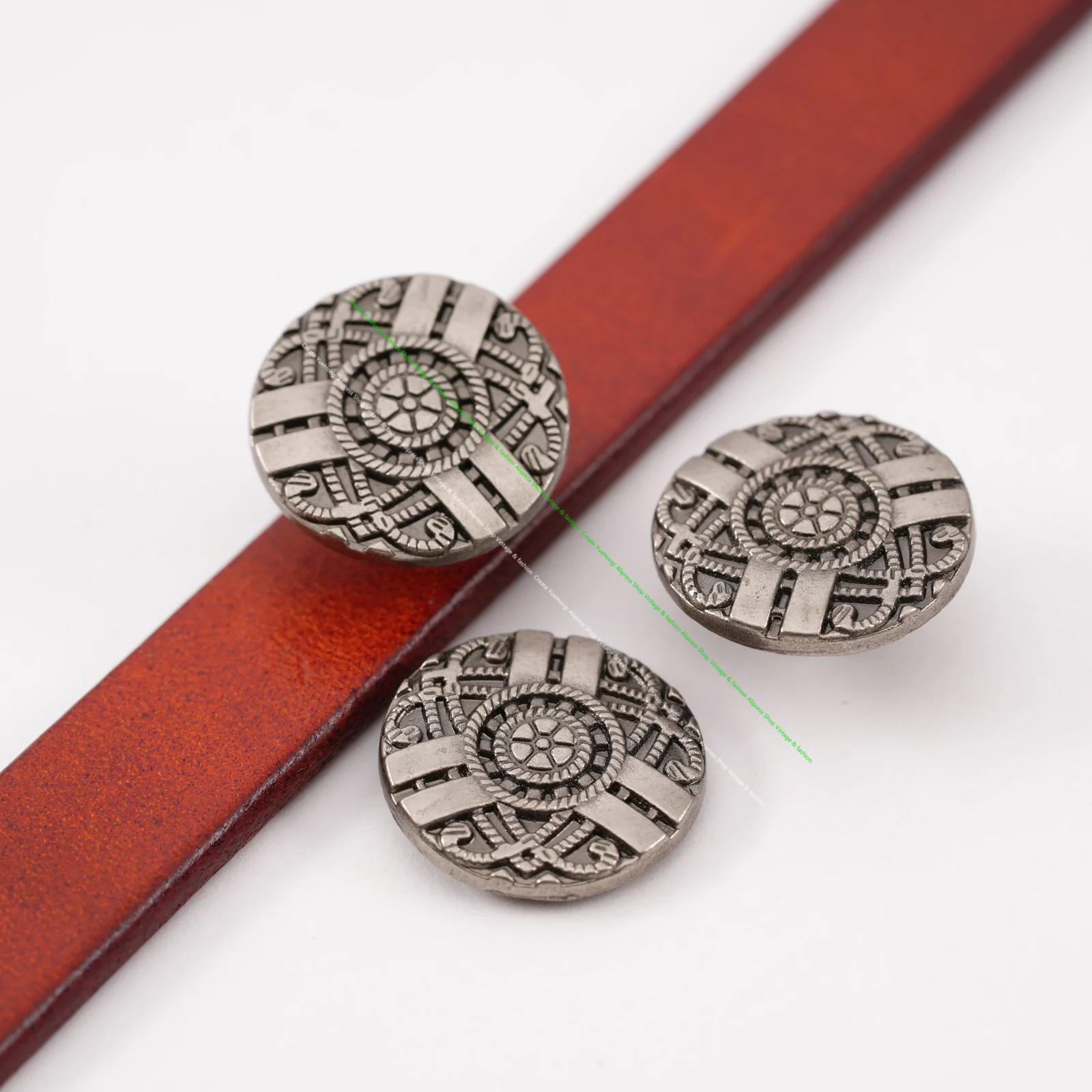 20pc Vintage Silver Celtic Pattern Button Rivets Studs for Bag Belt Leathercraft