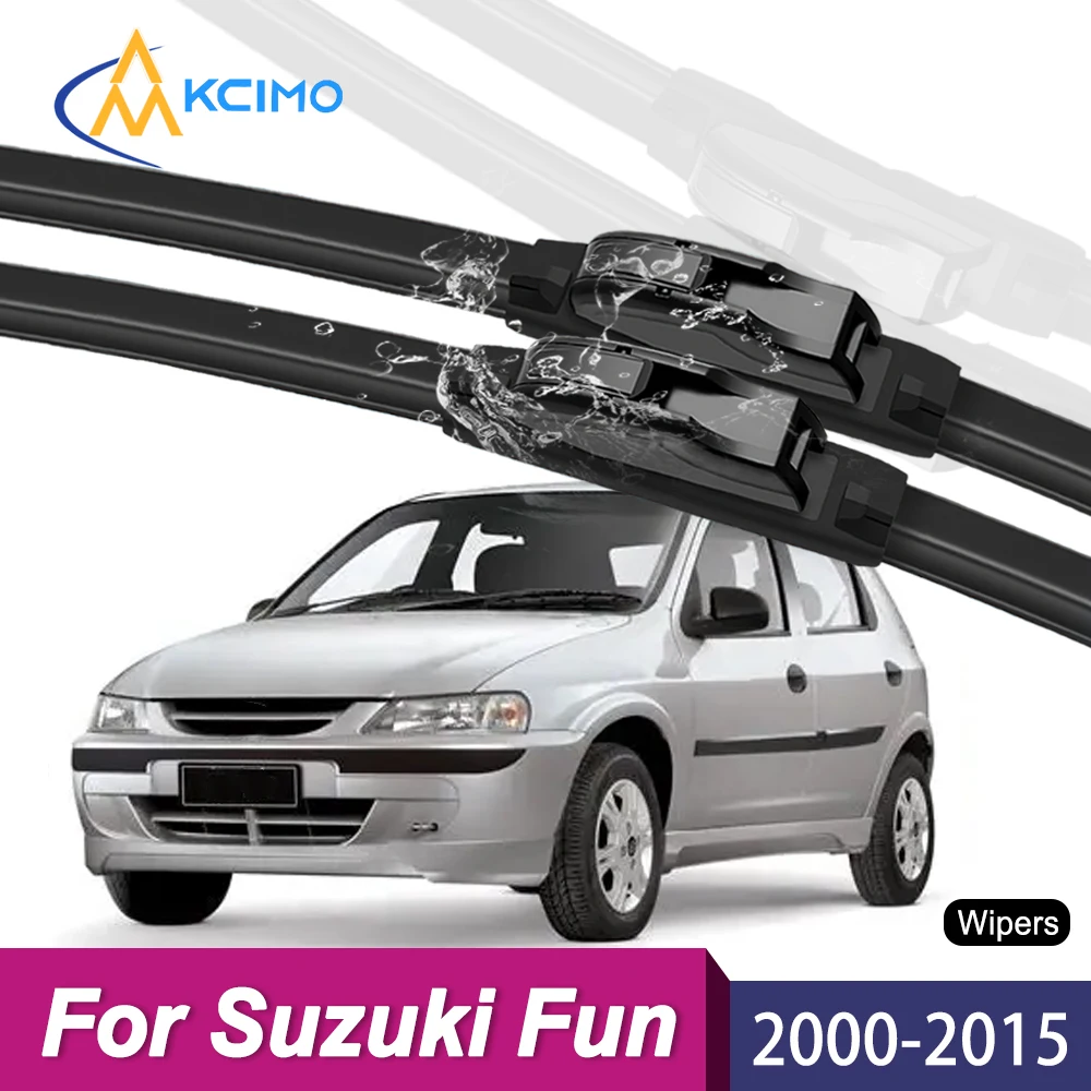 

2Pcs Silent Smooth Rubber Wiper Set For Suzuki Fun 2000-2015 Perfect Replacement Wiper Kit