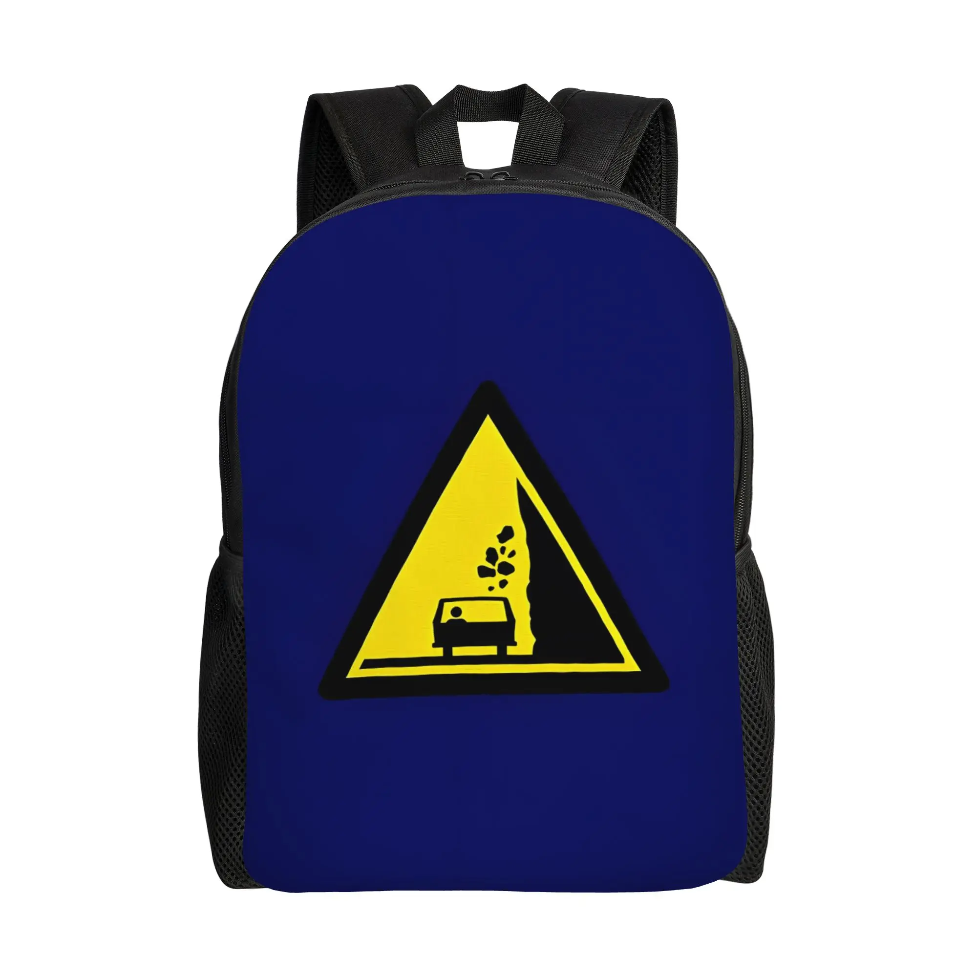 Falling Rocks Hazard Construction vehicle Backpack Daily Retro Grunge mochila Large Capacity Schoolbag For Teen Boys