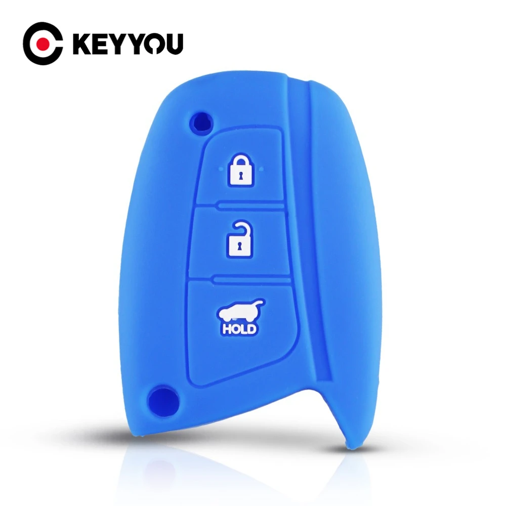 KEYYOU 3 BTN Case For Hyundai Solaris ix35 ix45 Accent Elantra Santa Fe Silicone Remote Key Cover Protector
