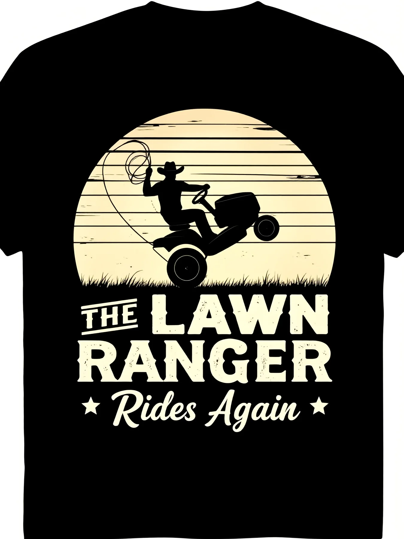 The Lawn Ranger Rides Again Lawn Mower Gardener Gardening T-Shirt Same Style for Men And Unisex 2026 Summer Short-Sleeved Printed T-Shirt 12Pure Breathable Sweat-Wicking And Soft Suitable for Daily Commutes Lounging at Home And Casual Wear