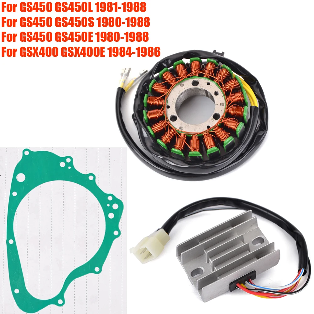 

Regulator Rectifier Gasket Stator Coil For Suzuki GS 450 450L 450S 450E GSX 400 400E / GS450 GS450L GS450S GS450E GSX400 GSX400E