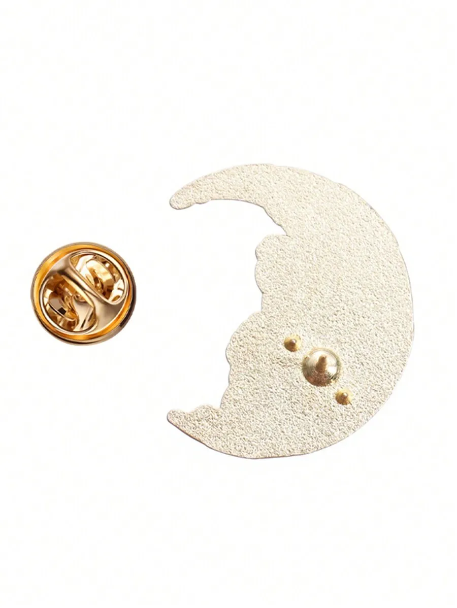 

Crescent Moon Enamel Pin Brooch Lapel Badge Art Jewelry Gift For Adults
