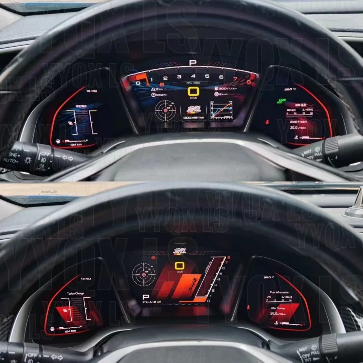 Car Digital Cluster For Honda Civic 2016 2017 2018 2019 2020 2021 Virtual Cockpit Speed Meter Car Dashboard Instrument Screen