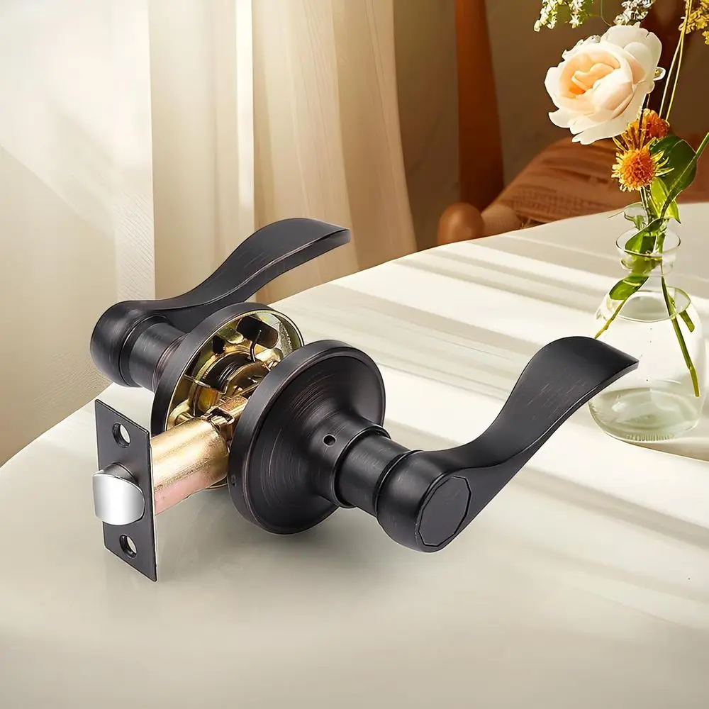 Oil Rubbed Bronze 3-Pack Interior Lever Door Locks without Keys