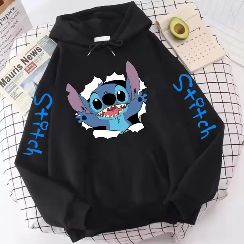 Hot Lilo Stitch Hoodies Women Men Harajuku Cute Anime Sweatshirt Cartoon Y2k Gothic Streetwear 2000s Manga Hoody Female