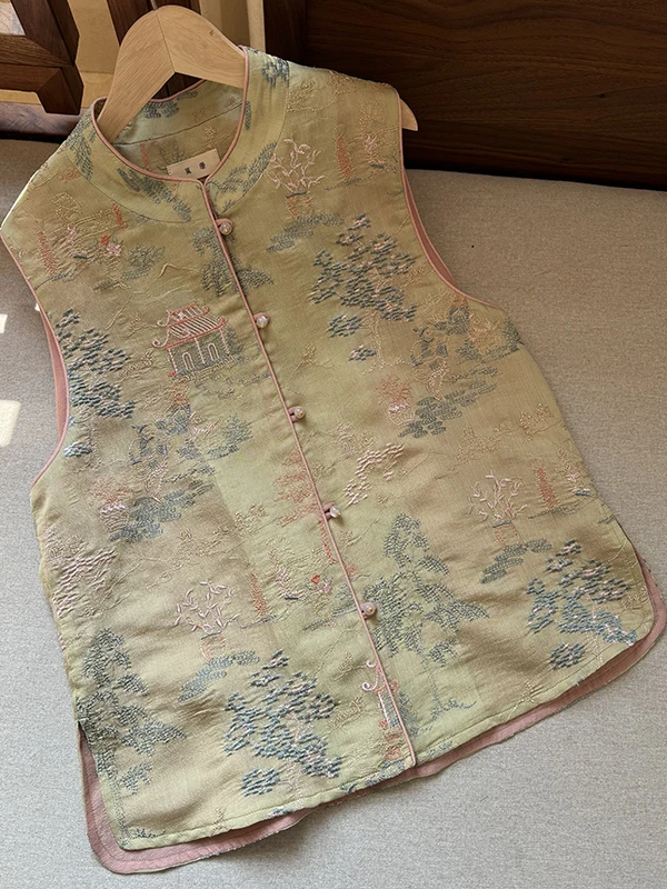 

Свободный женский жилет с вышивкой в стиле ретро, топ, дизайн Svel, сенсационный повседневный жилет, осенняя мода, новый хлопок 00%