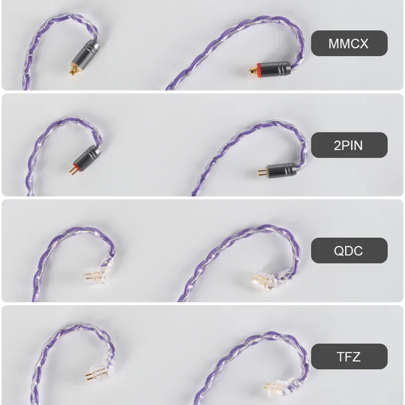 XINHS 4 Lõi Đồng Mạ Bạc Dây Tai Nghe 2.5Mm 3.5Mm 4.4Mm Đến MMCX 0.78Mm 2Pin QDC tai Nghe TFZ HIFI Thay Thế Tai Nghe Cáp