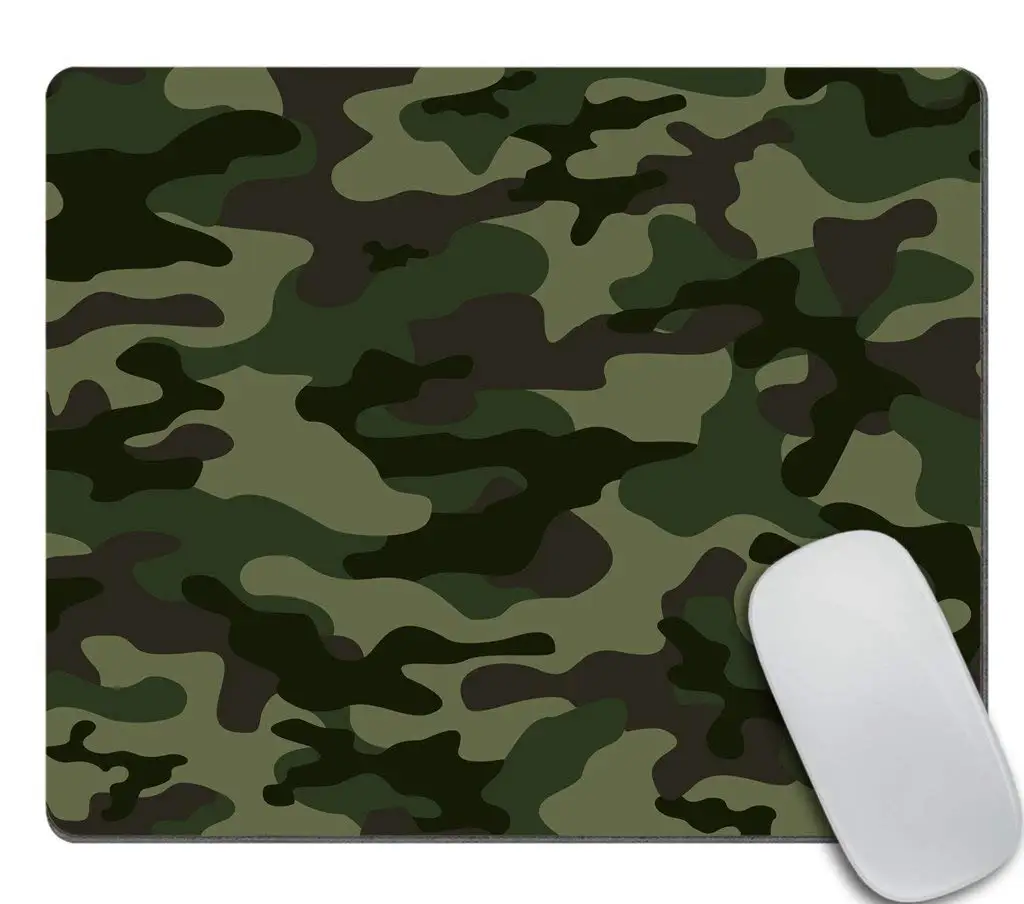 

Vintage Mousepad With Green Camouflage Lock Edge Gaming Mousepad Mouse Mat Keyboard Mats Desk Pad 22x18cm