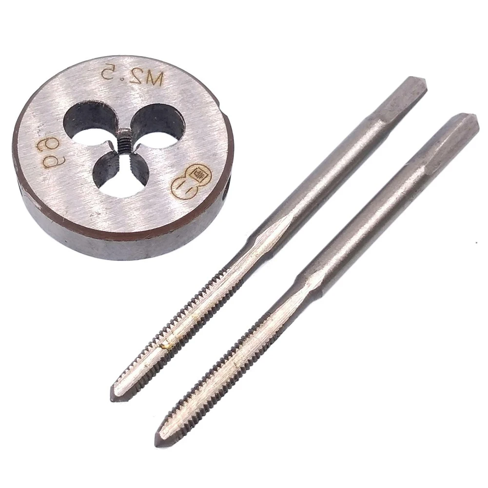3pcs/set Tap And Die Set,M2.5 X 0.45 Metric, Right Hand, M2.5 X 0.45mm Thread Tap And Round Die Hand Tools