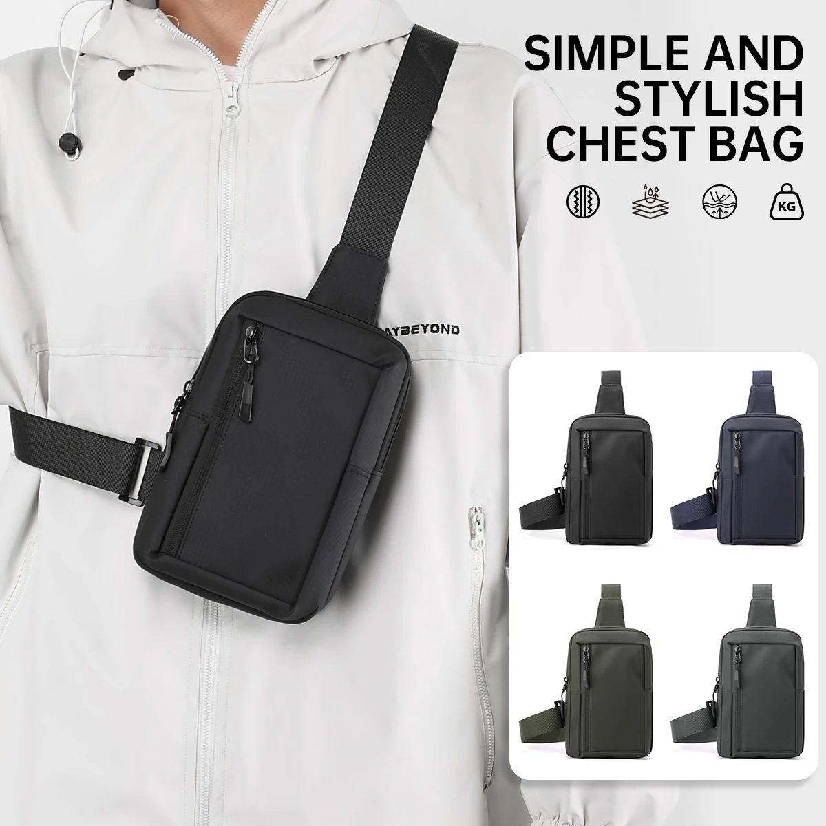 Men's Business Crossbody Bag 2026 New Model Chest Bag Men's Shoulder Bag Men's Small Crossbody Bag Waterproof Outdoor Backpack Hiking Phone Bag