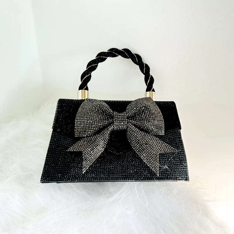 JIOMAY Bow Decoration Clutch Bag luxury designer handbags New Elegant And Versatile Evening Party Bags ​Rhinestone Purse