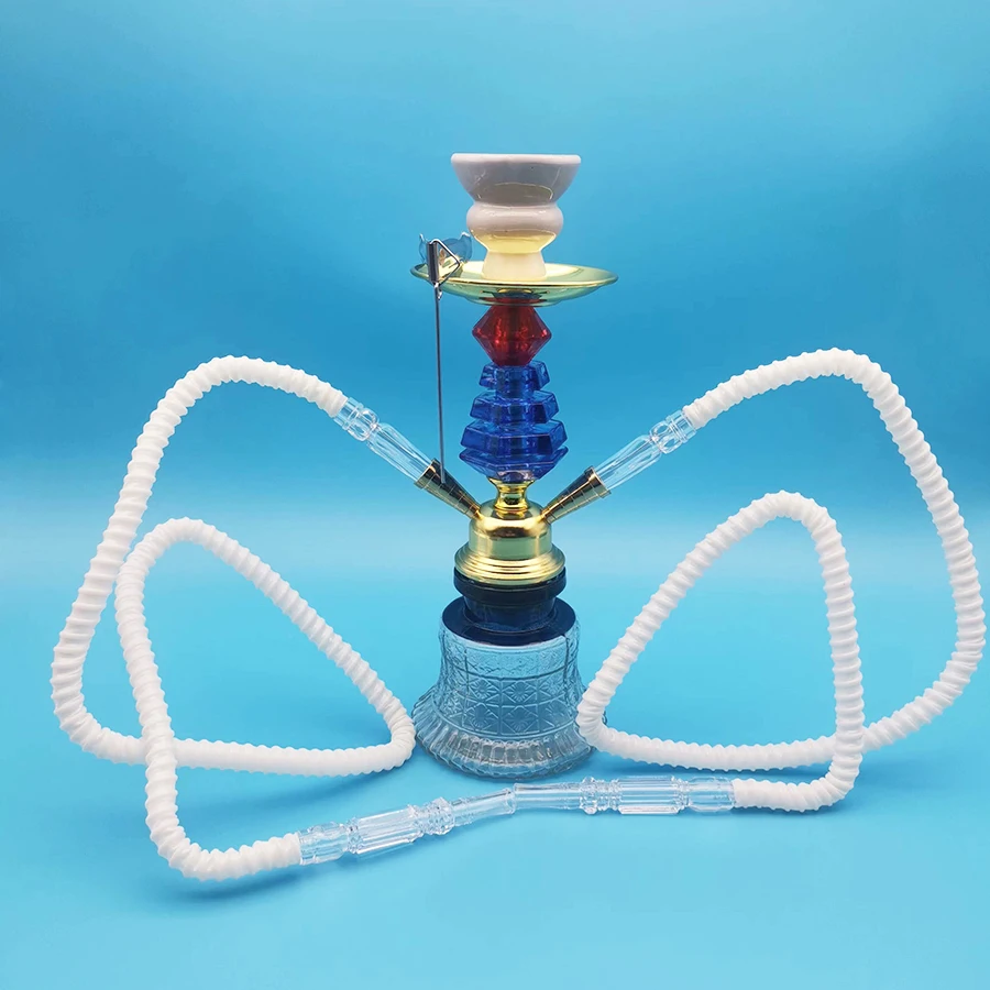 Arabische Shisha Set kleine Doppel rohr Shisha Glasflasche Keramik Schüssel Schlauch Shisha Club Ktv
