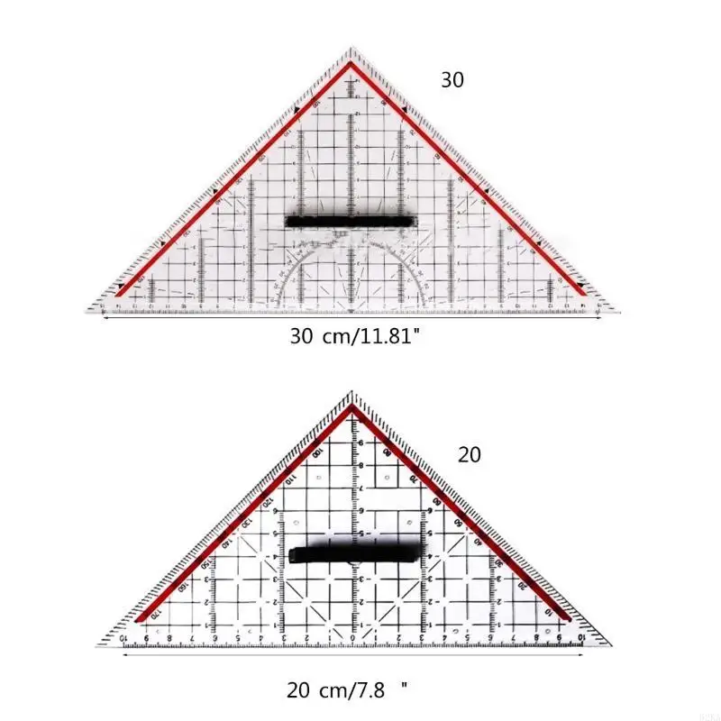 62ka Reglas escala transparente Triángulo Triángulo Reglas cuadradas Suministros escolares Suministros