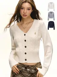 Ariseism Cárdigan Abierto de Punto Blanco Retro Americano de Manga Larga para Mujer, Cseta Interior, Estilo Urbano, Corte ...