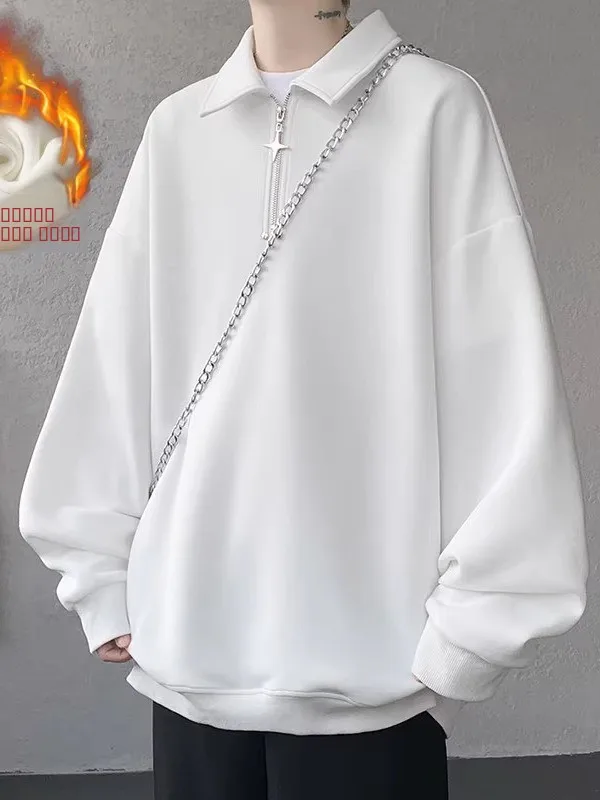 

Silver Fur Lined Zip up Hoodl Long Sve Sweatirt Men's Winter Warm Casual Faionable Basic Sle Comfortable Fit ...