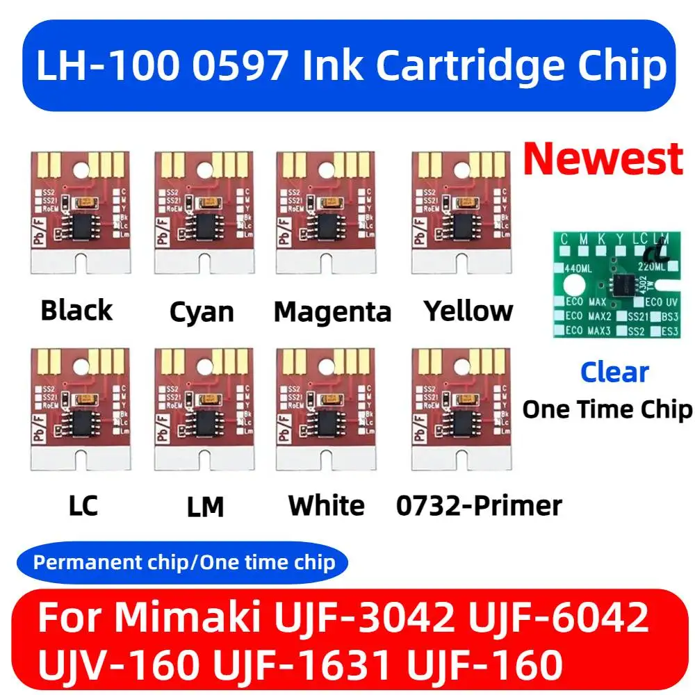 Chip permanente de cartucho de tinta UV LH100 SPC 0597 para Mimaki UJF-3042 UJF-6042 UJV-160 SPC-0597 Chip de cartuchos de tinta UV LH 100
