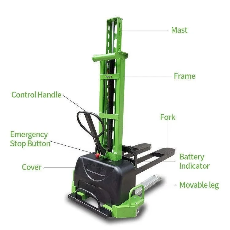 

2026 Lithium Battery 24V Stacker Truck 300kg 500kg 700kg Self Loading Electric Pallet Stacker for Warehouse Cargo Use