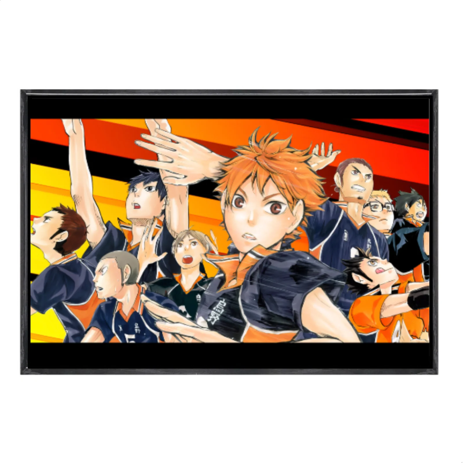 

Японская манга, многоразмерный холст, постер в двойной рамке, настенное искусство, Haikyuu, домашний декор для гостиной, спальни